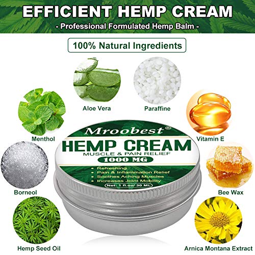 Hemp Cream, Crema De Cáñamo, Bálsamo de cáñamo, Gel De Cáñamo, Crema de Cáñamo con 3500 mg, Extracto de Cáñamo para Aliviar Dolor Articulaciones y Músculos y Articulacion - 30 ML