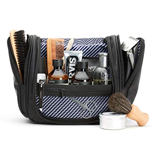 Höher - Bolsa de Baño de Calidad, Gran Capacidad, Gancho para ser Colgado – Artículos de Tocador, Kit de Afeitado, Cosméticos - Regalo para Hombres y Mujeres - Camping, Viajes, Gimnasio (negro)