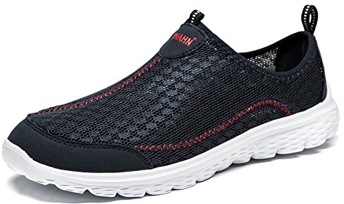 Hombre Zapatos Casuales Amortiguadores Zapatilla Deportiva Ligero Caminar Gimnasio Corriendo Malla Ligero Deporte Entrenadores(42 EU,7.5 UK,Azul)