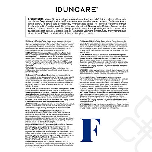 Iduncare Crema Facial Reafirmante - Crema de Cara Antiedad con Vitamina C & Ácido Hialurónico - Mejor Crema Hidratante para Piel Seca, Arrugas & Manchas en la Piel - 50 ml