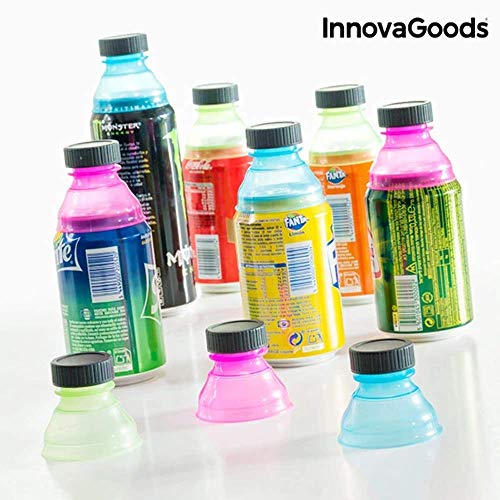 InnovaGoods Pack de Tapones para Latas, PE, Azul, 6x6x5 cm, 10 Unidades