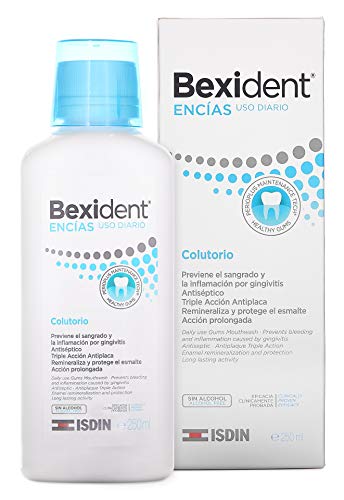 ISDIN Bexident Encías Uso Diario Colutorio, Previene el sangrado y la inflamación por gingivitis, Higiene bucal diaria 1 x 250 ml