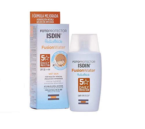 ISDIN - Fotoprotector Fusion Water Pediatrics SPF 50 - Protector solar facial para niños, 50 ml