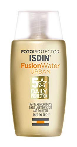 Isdin Fotoprotector Fusion Water Urban SPF 30 - Protector solar Facialultraligero de uso diario para entornos urbanos, protección UVA, luz azul yantipolución, 50 ml