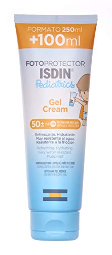 ISDIN - Fotoprotector Pediatrics Gel Cream SPF 50+, Protector solar corporal para niños, El todoterreno de los fotoprotectores para toda la familia, 250 ml