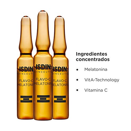 Isdin Isdinceutics Flavo-C Melatonin Serum Reparador de Noche | Ayuda a Estimular las Defensas Antioxidantes de la Piel Durante la Noche Monodosis 30 x 2ml