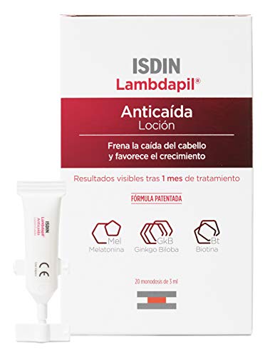 ISDIN Lambdapil Loción Anticaída | 40% Gratis 2ª Unidad | Aumenta la densidad del cabello | 2x20 Monodosis de 3ml