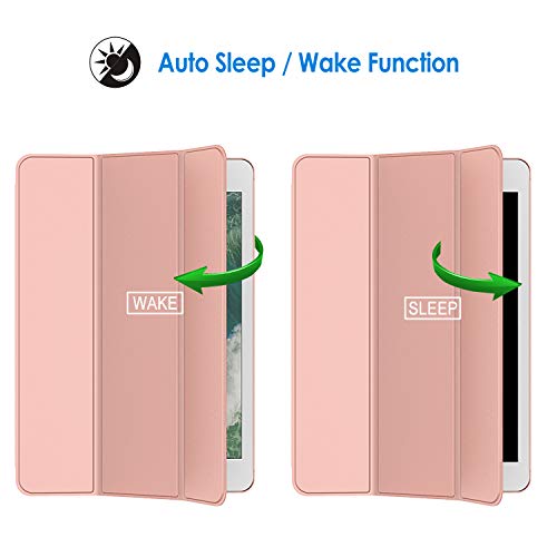 JETech Funda para iPad Air, Carcasa con Soporte Función, Auto-Sueño/Estela, Oro Rosa