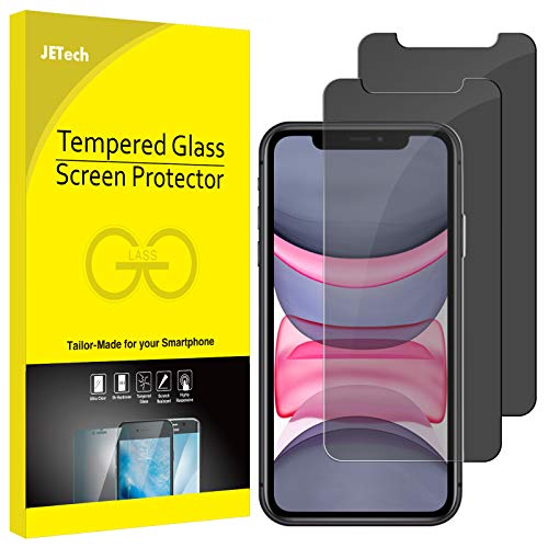 JETech Protector Pantalla de Privacidad Compatible iPhone 11 y iPhone XR 6,1", Anti Spy Cristal Templado, 2 Unidades