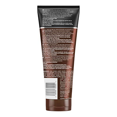 John Frieda Champú Intensificador de Color Brilliant Brunette 250ml, Pelo Castaño y Moreno, Tonos Oscuros (2533500)