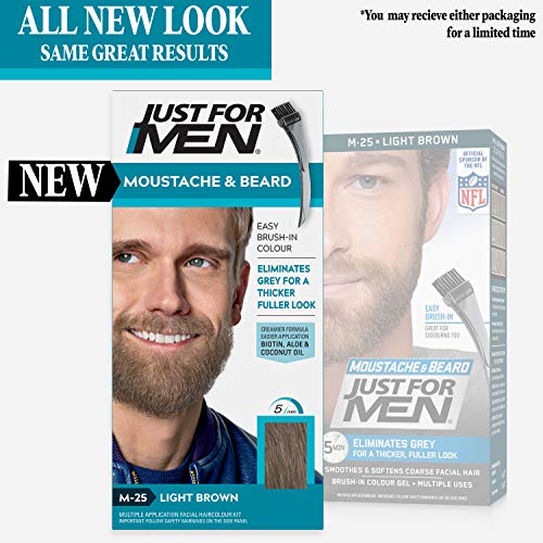 Just For Men - Tinte de barba y bigote para hombre, color bronceado (M25), 1/ paquete