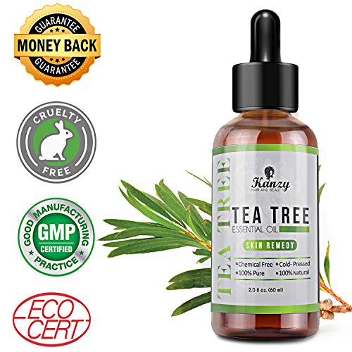 Kanzy Aceite Arbol del Te 60ml Natural Tea Tree Oil Perfecto Tratamiento para Cara, Cuerpo, Piel y Cabello Aceite Esencial Arbol te Bio