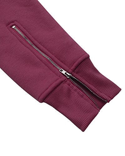 Kidsform Sudadera con Capucha para Mujer Sudadera con Capucha de Otoño Sudadera con Bolsillo Hoodie E-Vino Tinto S