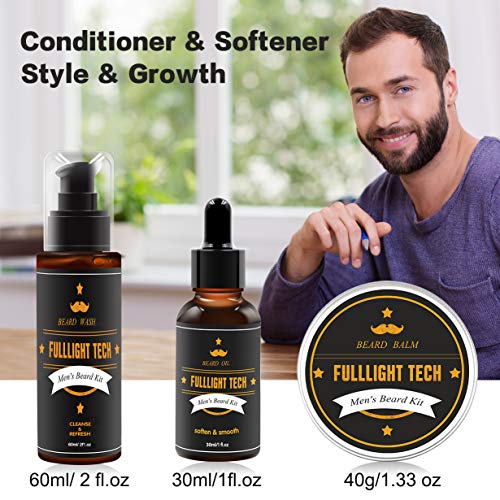 Kit Cuidado Set Barba con Libre Champu Barba,Peine Barba,Cepillo Barba,Aceite Barba,Balsamo Barba,Barba Tijeras,Bolsa de Almacenamiento,Eletronic Barba Libro,Regalos Originales Para Hombre