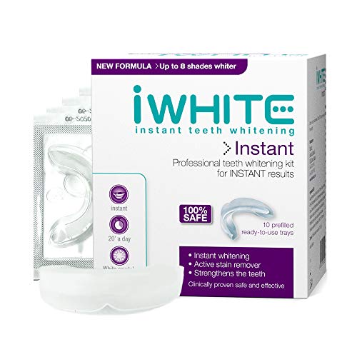 Kit de blanqueamiento dental iWhite Instant - Elimina activamente las manchas - Blanqueamiento dental profesional - 10 moldes de blanqueamiento - Ingredientes probados clínicamente