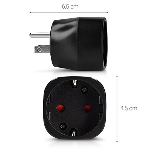 kwmobile 2X Adaptador de Viaje para EEUU Tipo B - Adaptadores de Enchufe schuko - Conector para enchufes USA Japón Tailandia - Travel Adapter Negro