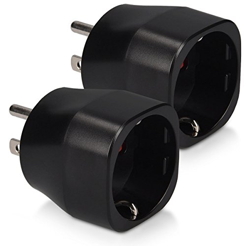 kwmobile 2X Adaptador de Viaje para EEUU Tipo B - Adaptadores de Enchufe schuko - Conector para enchufes USA Japón Tailandia - Travel Adapter Negro