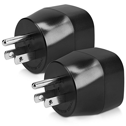 kwmobile 2X Adaptador de Viaje para EEUU Tipo B - Adaptadores de Enchufe schuko - Conector para enchufes USA Japón Tailandia - Travel Adapter Negro