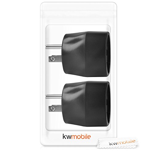 kwmobile 2X Adaptador de Viaje para EEUU Tipo B - Adaptadores de Enchufe schuko - Conector para enchufes USA Japón Tailandia - Travel Adapter Negro