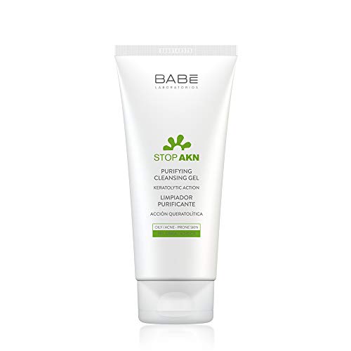 Laboratorios Babé - Stop AKN Limpiador Facial Purificante 200 ml, Tratamiento Acné, Piel Grasa, Seborregulador, Matificante, Limpieza e Higiene Facial, Uso Diario, Evita el Acné