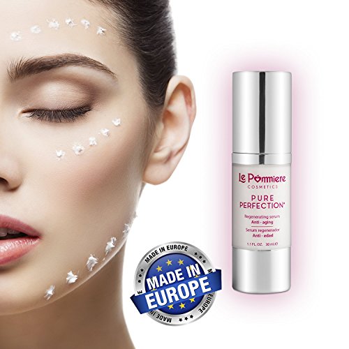 Le Pommiere serum facial hidratante ácido hialurónico antiedad 30ml. Anti arrugas piel normal, seca, grasa o mixta con vitamina A retinol, C, E, colágeno, coenzima Q10, aloe vera. Hombre & mujer