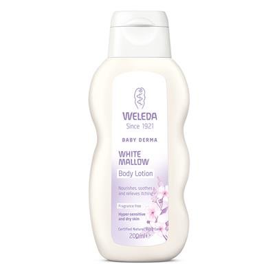 Leche Corporal de Malva Blanca para Bebé, calma el picor - Weleda (200 ml) - Se envía con: muestra gratis y una tarjeta superbonita que puedes usar como marca-páginas!