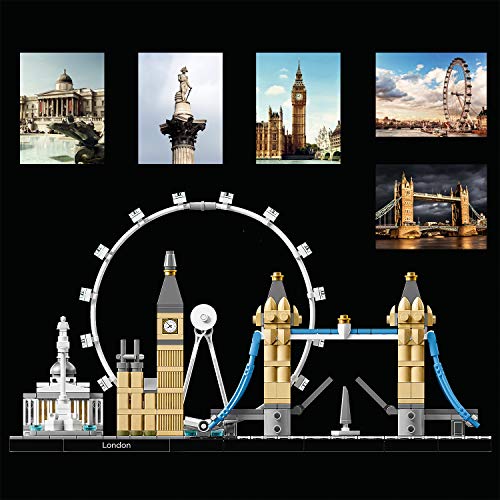 LEGO Architecture - Londres, Maqueta para Montar el Skyline con Big Ben, London Eye, el Puente de la Torre, Set de Construcción, Regalo Coleccionable con Detalles (21034)