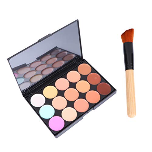 LEORX Face Contour Kit marcador maquillaje Kit 15 paleta crema corrector con pincel