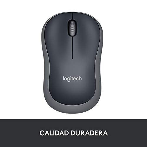 Logitech M185 Ratón Inalámbrico, 2.4 GHz con Mini Receptor USB, Batería 12 Meses, Seguimiento Óptico 1000 DPI, Ambidiestro, PC/Mac/Portátil, Gris