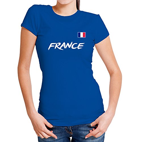 LolaPix Camiseta Francia Personalizada con tu Nombre y Dorsal | Selección Francesa | Varios Diseños Tallas | 100% Algodón | Mujer