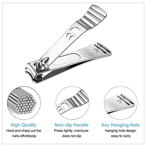 longzon Cortauñas Profesional con Lima y Caja, 2 Acero Inoxidable Alicates Cortadoras de Uñas y 1 Lima de Uñas para Manos y Pies, Cortauñas Set - Alicates Uñas- Cortaúñas para Hombre y Mujer