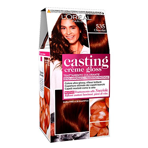 L'Oréal Paris Casting Creme Gloss, tratamiento colorante para el cabello, sin amoniaco para una fragancia agradable. Chocolat 535