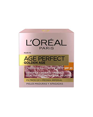 L'Óreal Paris Dermo Expertise - Age Perfect Golden Age, crema iluminadora de día con protección solar SPF 20, para pieles maduras y apagadas - 50 ml