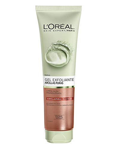 L'Oreal Paris Dermo Expertise - Arcillas puras gel limpiador exfoliante, color rojo - 150 ml