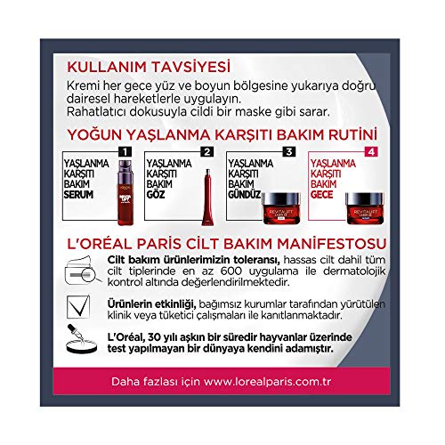 L'Oréal Paris - Revitalift - Laser X3 - Crème Masque Nuit Triple Action - Anti-Rides & Multi-Correction - Anti-Âge - 50 ml