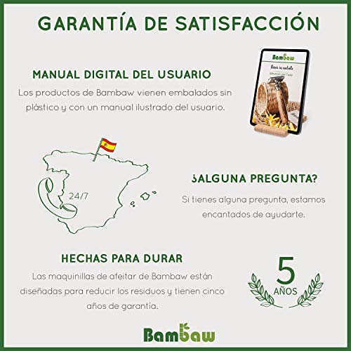 Maquinilla de Afeitar Clásica con Mango de Bambú Natural, Compatible con Todas las Hojas de Afeitar - Bambaw