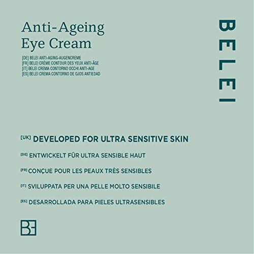 Marca Amazon - Belei Contorno de ojos antiedad para pieles ultrasensibles, 15 ml