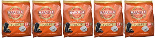 Marcilla Café Fuerte para máquina Senseo - 5 paquetes de 28 monodosis (Total 140 monodosis)