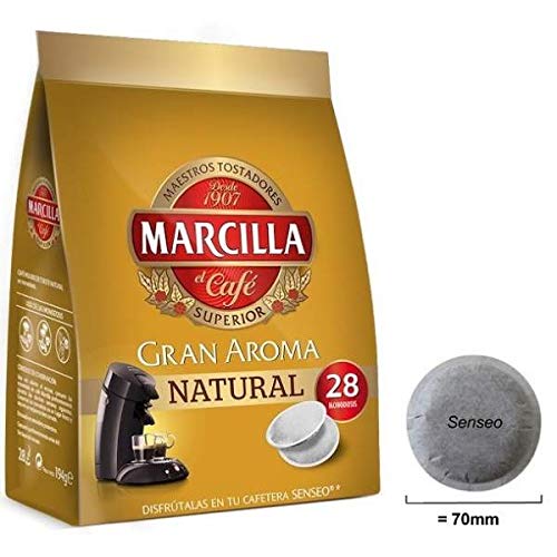 Marcilla Café Natural para máquina Senseo - 5 paquetes de 28 monodosis (Total 140 monodosis)