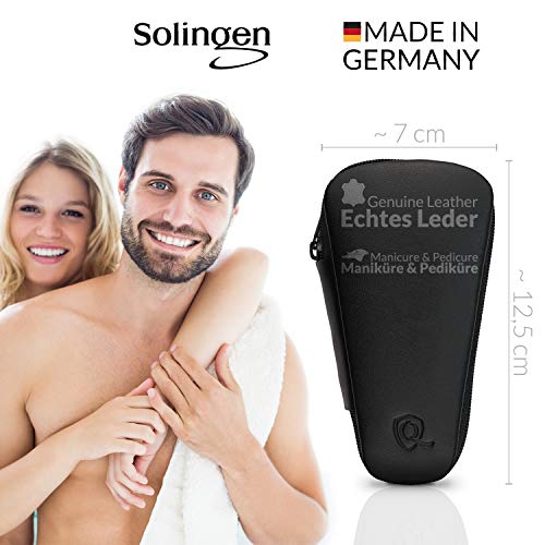 marQus set manicura de 5 piezas de Solingen Alemania - Set de manicura y pedicura para hombre y mujer en estuche de piel auténtica, kit de manicura y pedicura ideal para viaje