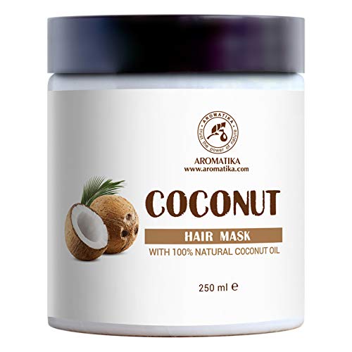 Mascarilla Capilar de Coco 250 ml - con 100% Aceite de Coco Natural - para Crecimiento y Volumen del Cabello - Sin Sulfato - Sin Parabenos - para Todo Tipo de Cabellos - Cuidado del Cabello