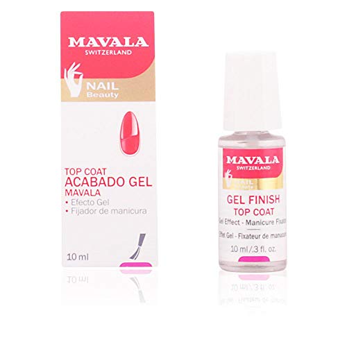 Mavala Gel Finish Top Coat Tratamiento de Manicura con Efecto Gel para las Uñas + Volumen + Suavidad + Brillo Extra, 10 ml