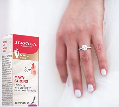 Mavala Mava-Strong Endurecedor de Uñas para Fortalecer Uñas Quebradizas o Rotas | Base Protectora para las Uñas Blandas,10 ml