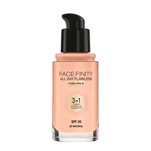 Max factor - All day flawless 3 in 1 foundation, base de maquillaje, 50 natural