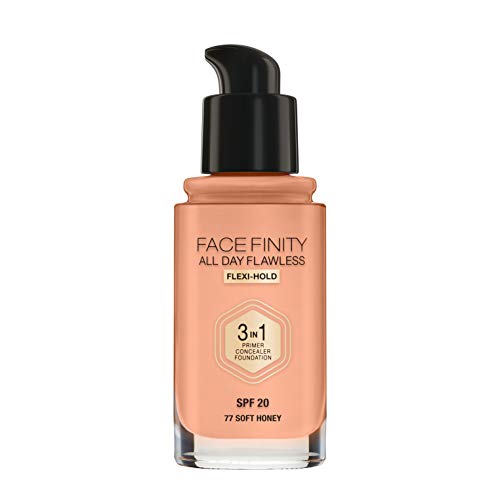 Max Factor FaceFinity 3 en 1 All Day Flawless Base de Maquillaje Tono 077 Soft Honey - 30 ml