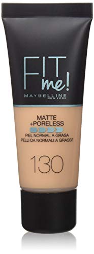 Maybelline New York Base de Maquillaje Fit Me (Mate y Sin poros), Tono 130 Buff Beige - 30 ml