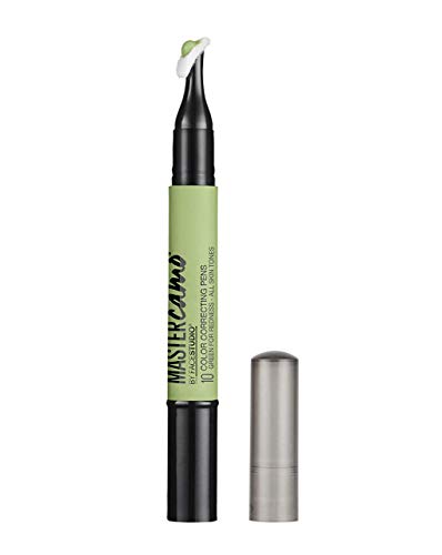 Maybelline New York Corrector Imperfecciones Master Camo Pens (Rojeces), Tono 10 Verde