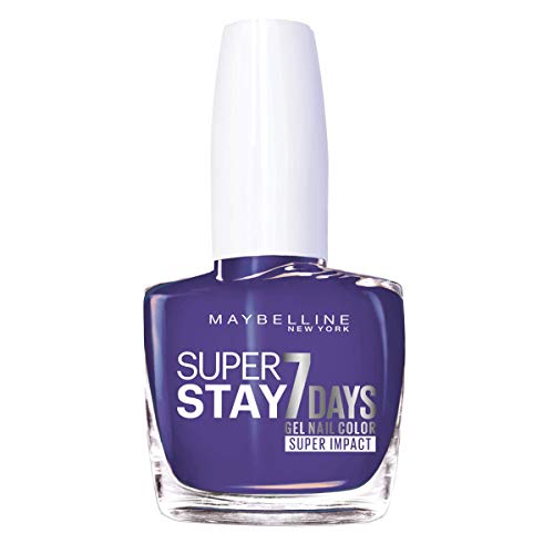 Maybelline New York - Superstay 7Days 887 All Day Plum Pintauñas Larga Duración Efecto Gel, Azul Violáceo