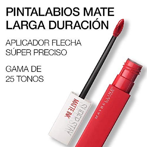 Maybelline New York - Superstay Matte Ink, Pintalabios Mate de Larga Duración, Tono 25 Heroine