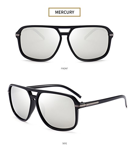 Memoryee Hombre Aviador Polarizado Gafas de sol Metal Super Ligero Marco Polarizadas 100% UV400 gris